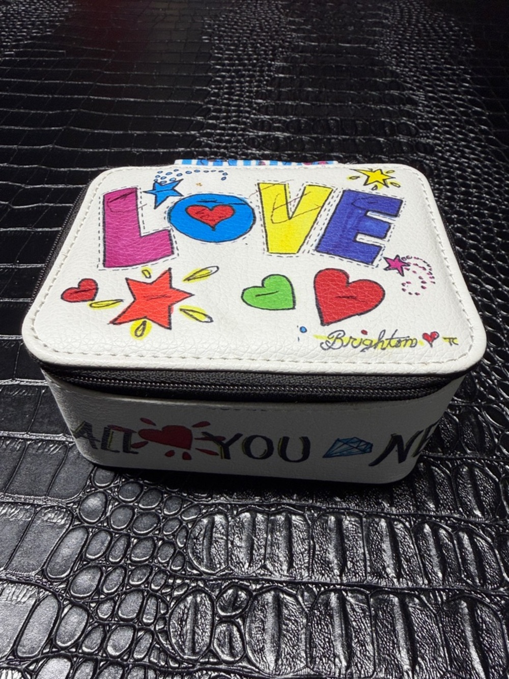 Brighton White 'LOVE' Colorful Doodle Jewelry Case